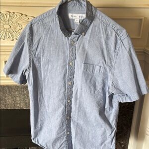 Old Navy Men’s Denim Blue Button-Up Shirt